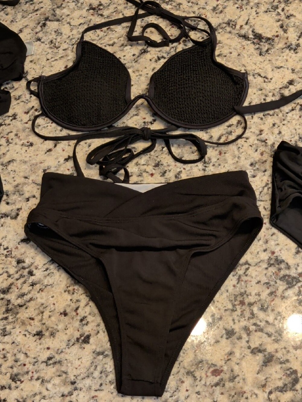 3 Set Bundle Black Bikinis Mix And Match Swimwear - Picture 3 of 4